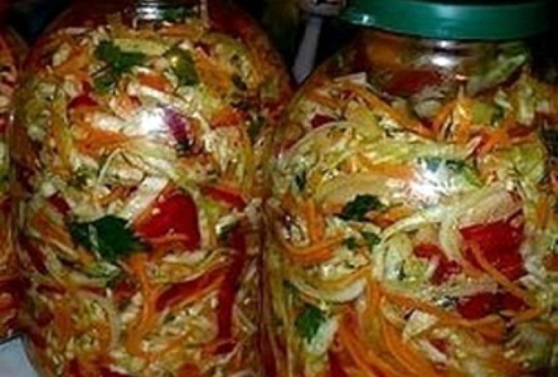 Салат из капусты с болгарским перцем на зиму